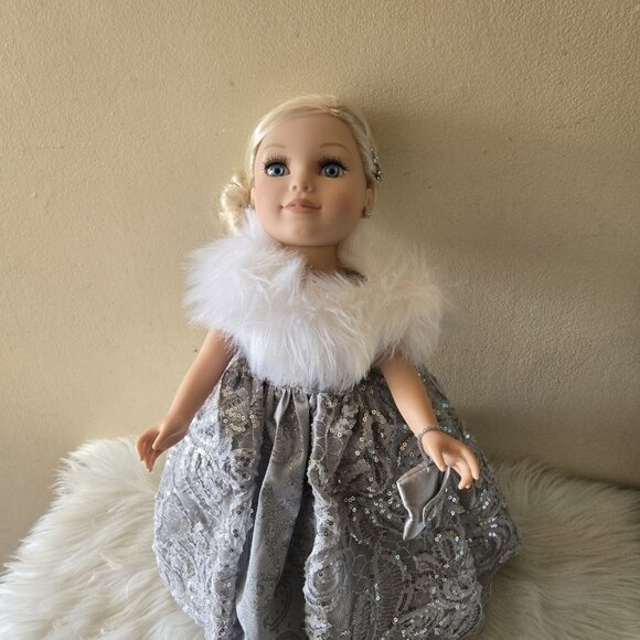 Geoffrey Journey Girls Holiday New York 18" Doll Blonde Blue Eyes Earrings Shoes - Picture 1 of 16
